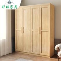 Nanzhu wood simple wardrobe rental house household bedroom economical assembled fabric storage wardrobe strong and durable