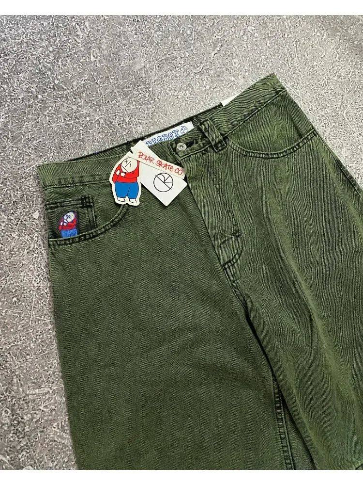 Езда штаны retro hip hop cartoon graphic streetwear denim shorts y2k