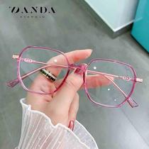 LK304 new anti-blue light glasses TR90 Internet celebrity fashion large frame flat mirror for men and women with two-color temples