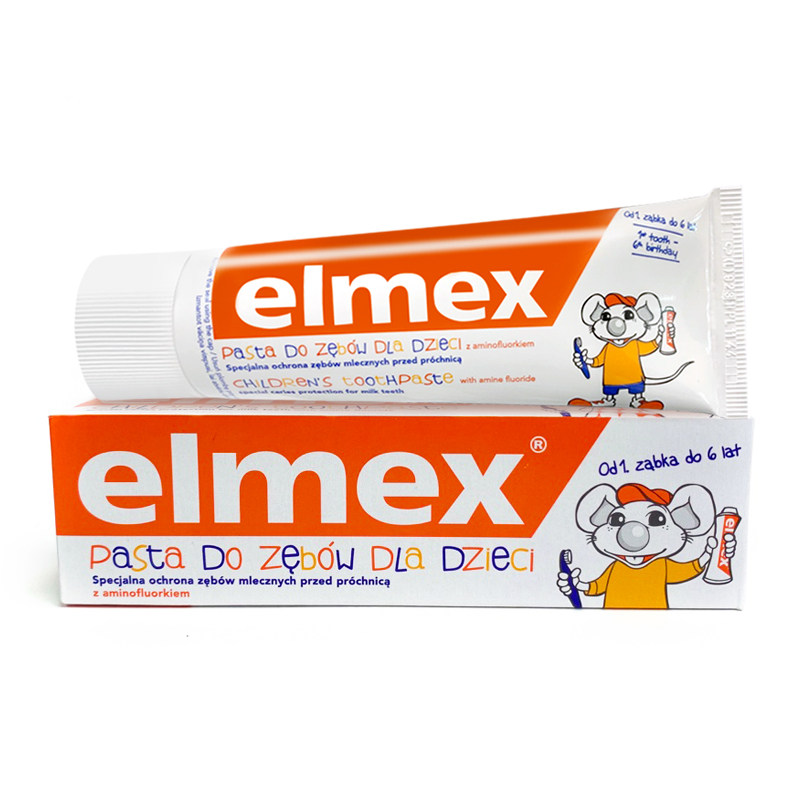 德国Elmex宝宝牙膏 乳牙含氟儿童牙膏婴幼儿口腔清洁护理 50ml/61g 0-6岁适用