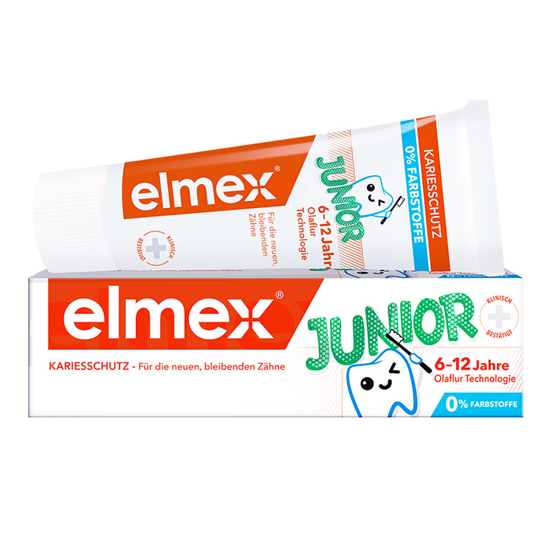 德国进口ELMEX儿童牙膏6-12岁 50ml 儿童含氟泡沫洗护口腔清洁护理泡沫进口牙膏