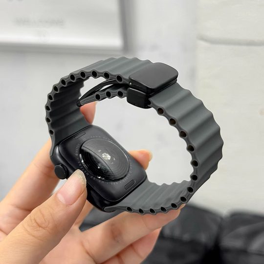 Adecuado para iwatch10 correa S11 Apple S8 reloj S9 silicona marina Applewatch9 metal magnético SE otoño S6 avanzado 7ultra2/3 deportes iphone nicho masculino mujer inteligente