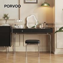 Nordic retro solid wood dressing table storage integrated bedroom black modern American mid-century dressing table 2024 new style