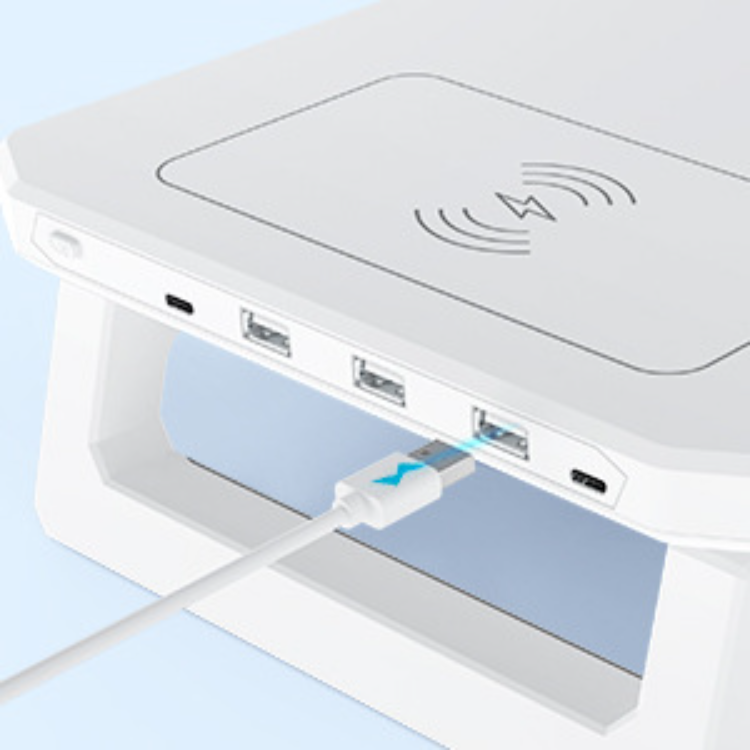 usb显示器增高架 电脑支架发光版 带hub带rgb灯桌面收纳架 显示器炫酷 发光增高架