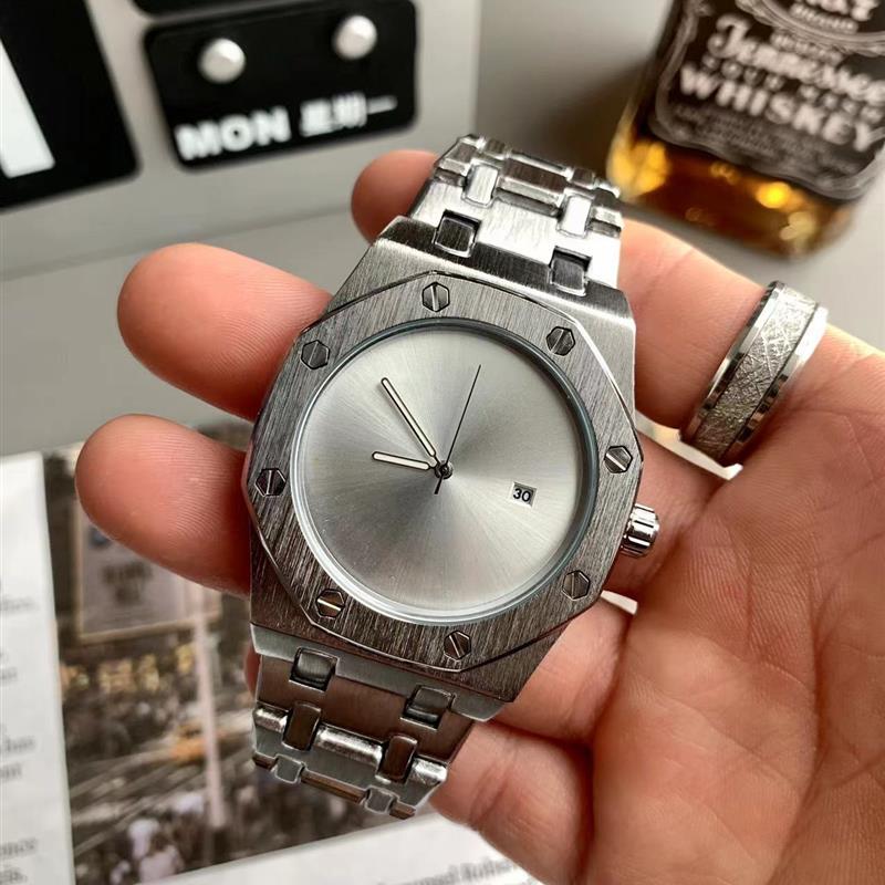 No-Logo Square Watch for Men, Niche Design, High-End Feel, Silver Steel Band, Calendar, Minimalist Style, Student Quartz Watch