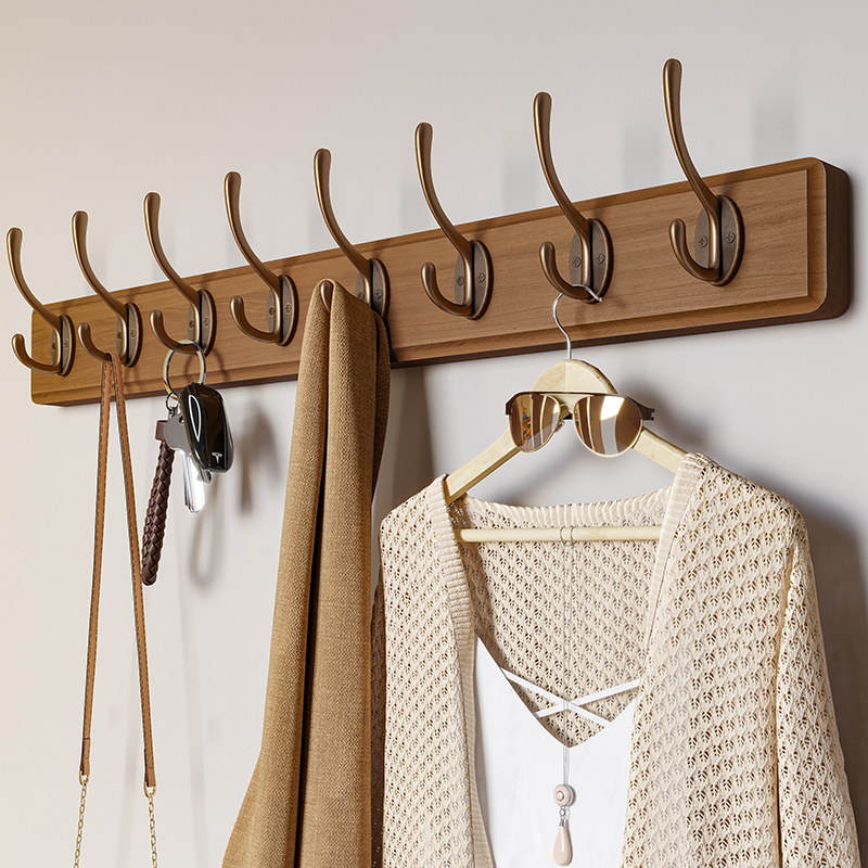 Clothes Hanger Wall Hanging Clothes Hook Clothes Hook Classy Entrance Entrance Entrance Door Back Mouth Solid Wood Coat Rack