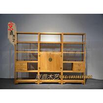 Special exhibition price old wood Yuduo Baobo ancient shelf book display cabinet rack display cabinet modern new Chinese style study room furniture can be customized