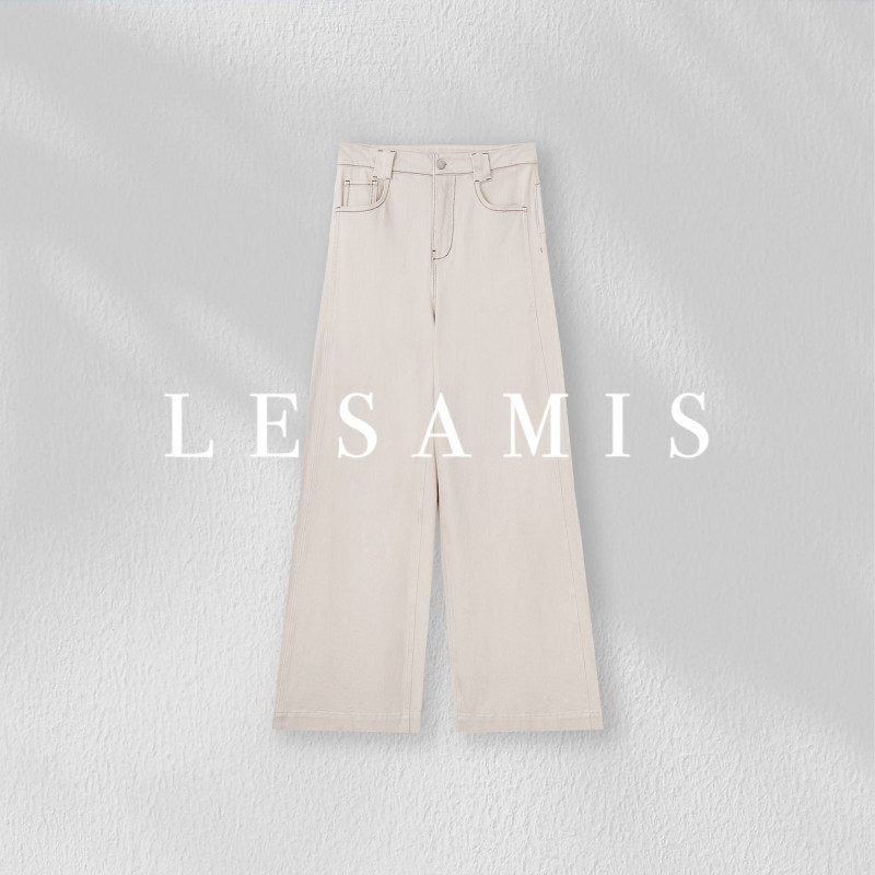 Lesamis· "White Birch Forest" Relaxed Tencel Cotton Straight-Leg Jeans B902002926 Lesamis· "White Birch Forest" Relaxed Tencel Cotton Straight-Leg Jeans B902002926