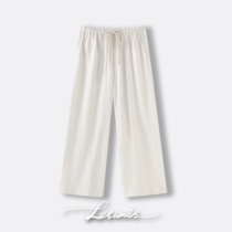 LESAMIS·Warm as Jade Minimalist Linen) Drawstring Pants YZ0001LM009141