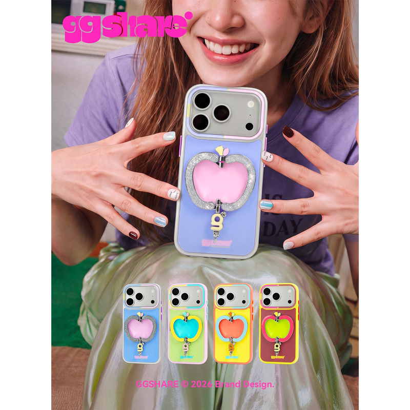 Ggshare Hermit Crab Fruit Metal Stand Case 18Promax Phone Case 2026 New Apple 17 Protective Case Anti-Drop iPhone 16 Original Design 15 Niche High-End Feel Wrist Strap