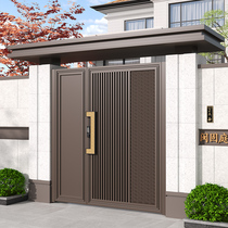 Chinese style aluminum alloy courtyard door outdoor villa door garden door electric single and double door rural self-built house door