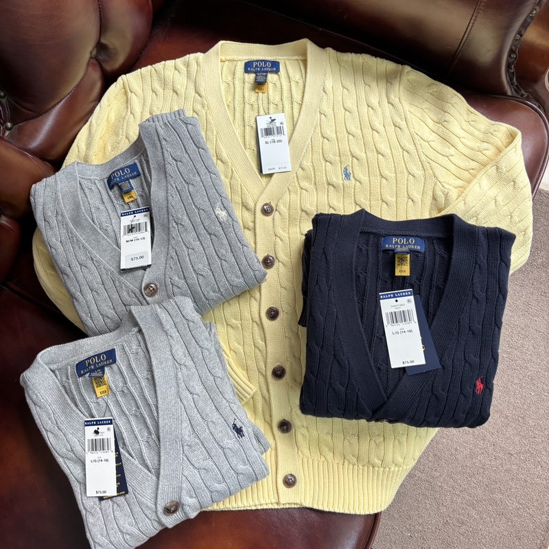 National Brand Polo Ralph Lauren/Ralph Lauren Boys' V-Neck Sweater Cardigan Knitted Cable Knit, Suitable for Adults to Wear National Brand Polo Ralph Lauren/Ralph Lauren Boys' V-Neck Sweater Cardigan Knitted Cable Knit, Suitable for Adults to Wear