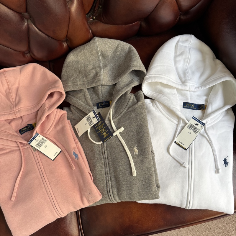 Ralph Lauren Women's Zip-Up Thin Fleece Autumn and Winter Hooded Sweatshirt Jacket Polo Ralph Lauren Ralph Lauren Women's Zip-Up Thin Fleece Autumn and Winter Hooded Sweatshirt Jacket Polo Ralph Lauren