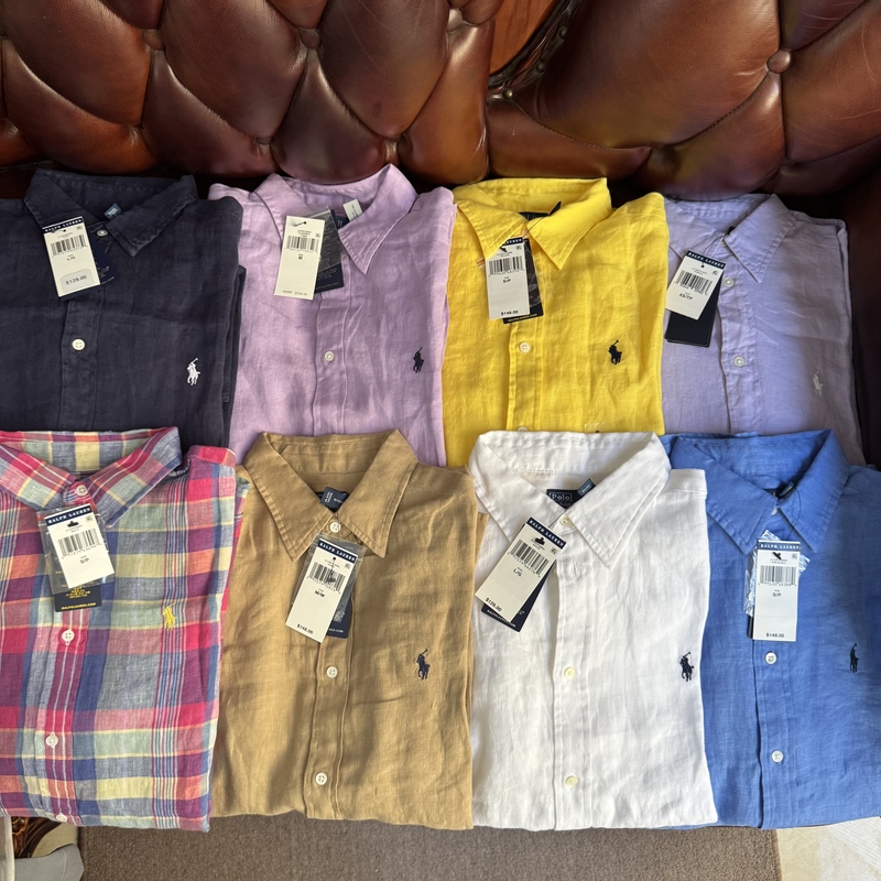 Polo Ralph Lauren/Ralph Lauren Women's Linen Long-Sleeve Shirt with Pony Logo Embroidery Polo Ralph Lauren/Ralph Lauren Women's Linen Long-Sleeve Shirt with Pony Logo Embroidery