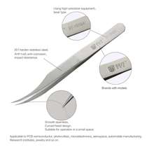 Best stainless steel tweezers 301 material matte tweezers hand-held clamp curved tweezers 151SA