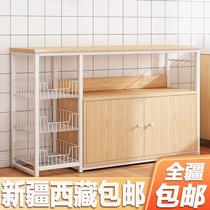 Xinjiang Tibet kitchen rack microwave seasoning floor-standing multi-layer storage rack kitchen storage