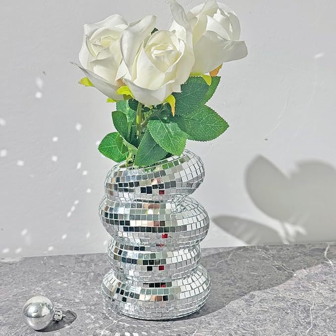 Disco Vase Cross-Border New Product Disco Spiral Vase Fashionable and Novel Home Decoration Ornament Glass Home Decor Disco Vase Cross-Border New Product Disco Spiral Vase Fashionable and Novel Home Decoration Ornament Glass Home Decor