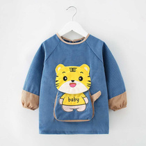 Baby smock childrens waterproof and anti-dirty protective clothing reverse dressing for men and women autumn and winter baby eating bib crystal velvet apron