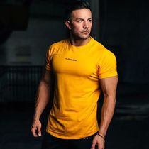 Gym Cotton T-Shirt Men Fitness Workout Slim Short Sleeve