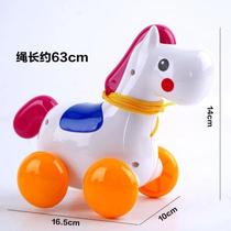 Pull-string machine gun with rattle single-pole baby push puzzle floor stall baby giraffe new winding