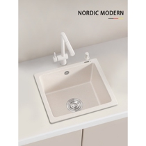 Hengjie Bathroom Cream Square Quartz Stone Sink Kitchen Under Counter and Above Counter Dish Basin Household Sink Single Slot