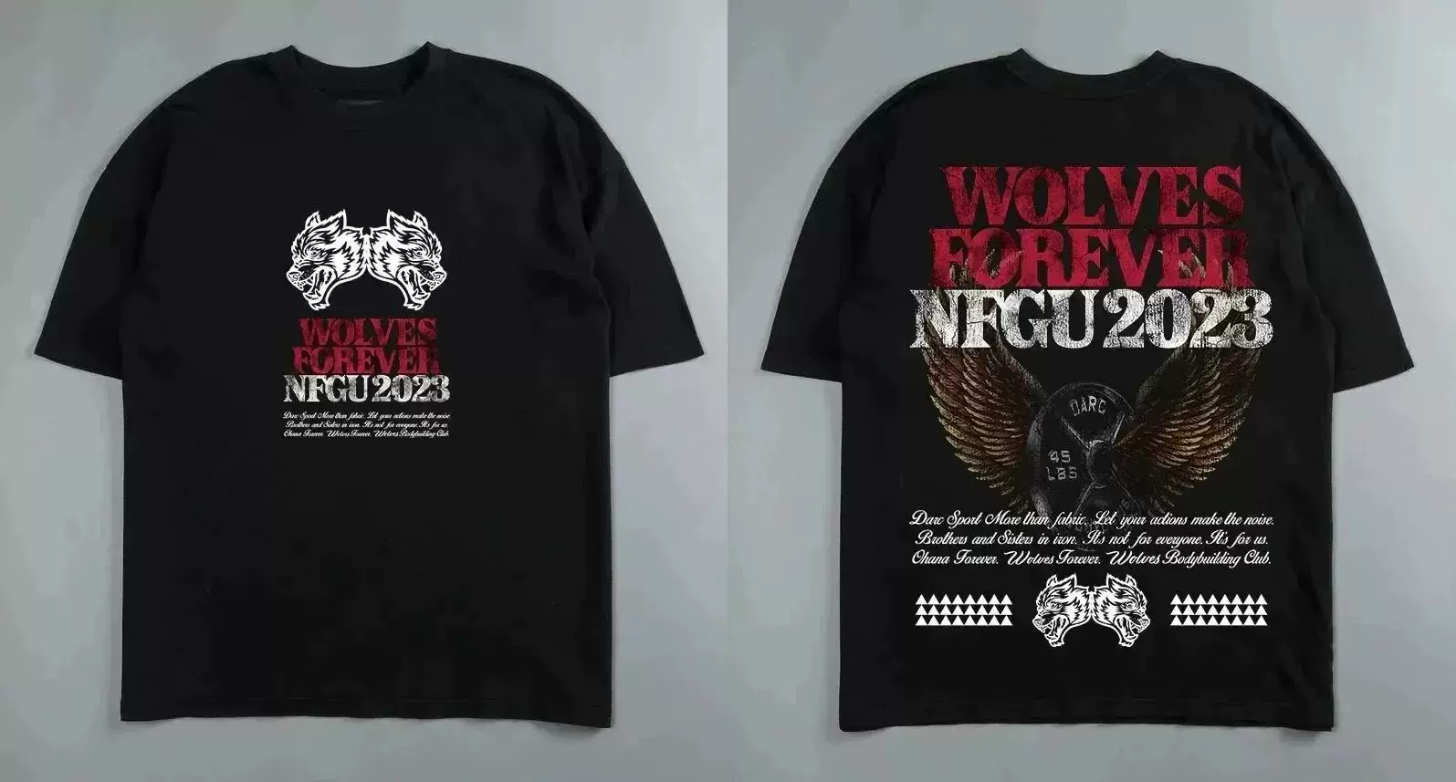 Darc Wolf Спортивная футболка Oversized Печать футболка для тренировок