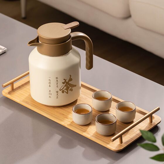 꼰 주전자 대용량 스테인레스 스틸 열 단열 냄비 가정용 차수 분리 필터 메쉬 찻 주전자 차 세트