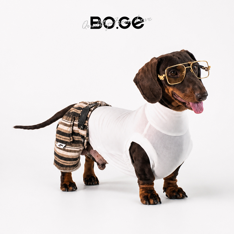 Boge Dog Dachshund Vest Summer Small and Medium-Sized Dog Pet Clothing White Sleeveless Boge Dog Dachshund Vest Summer Small and Medium-Sized Dog Pet Clothing White Sleeveless