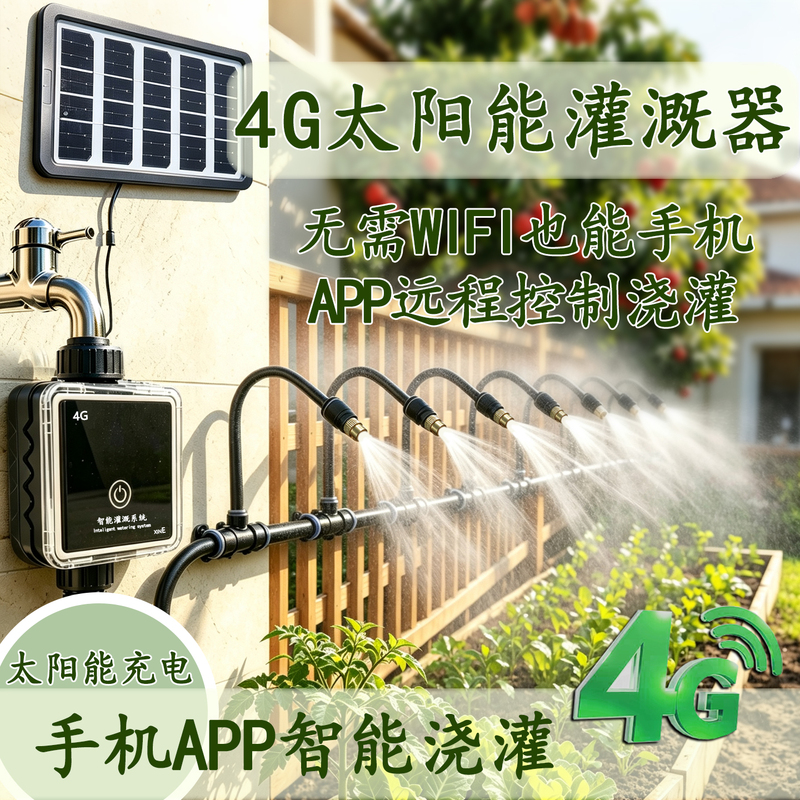 Smart Flower Watering 4g Wifi-Free Solar Irrigator with Second-By-Second Remote Control and Detachable Atomizing Spray System Smart Flower Watering 4g Wifi-Free Solar Irrigator with Second-By-Second Remote Control and Detachable Atomizing Spray System
