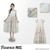 Rawnie (oil pastel) pastoral style flying sleeve dress