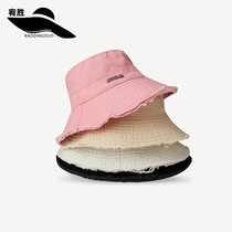 Hyunas same style raw edge versatile Japanese sunshade fisherman hat foreign trade adjustable washable sunscreen basin hat for women