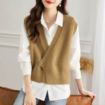 Factory direct sales design niche knitted vest for womens spring new style outer wear trendy fashion sweater cardigan