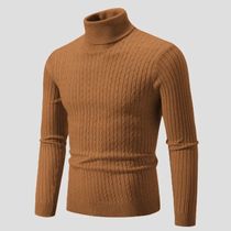 Autumn Winter Mens Turtleneck Sweater Mens Knitting Pullov