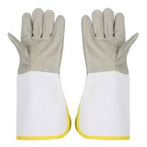 Haogongbang labor protection gloves welding gloves special extended cuffs for welders cowhide canvas wear-resistant sailors gloves