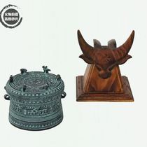 High-quality 18cm Guangxi bronze bull-headed bronze drum ethnic handicrafts great gifts