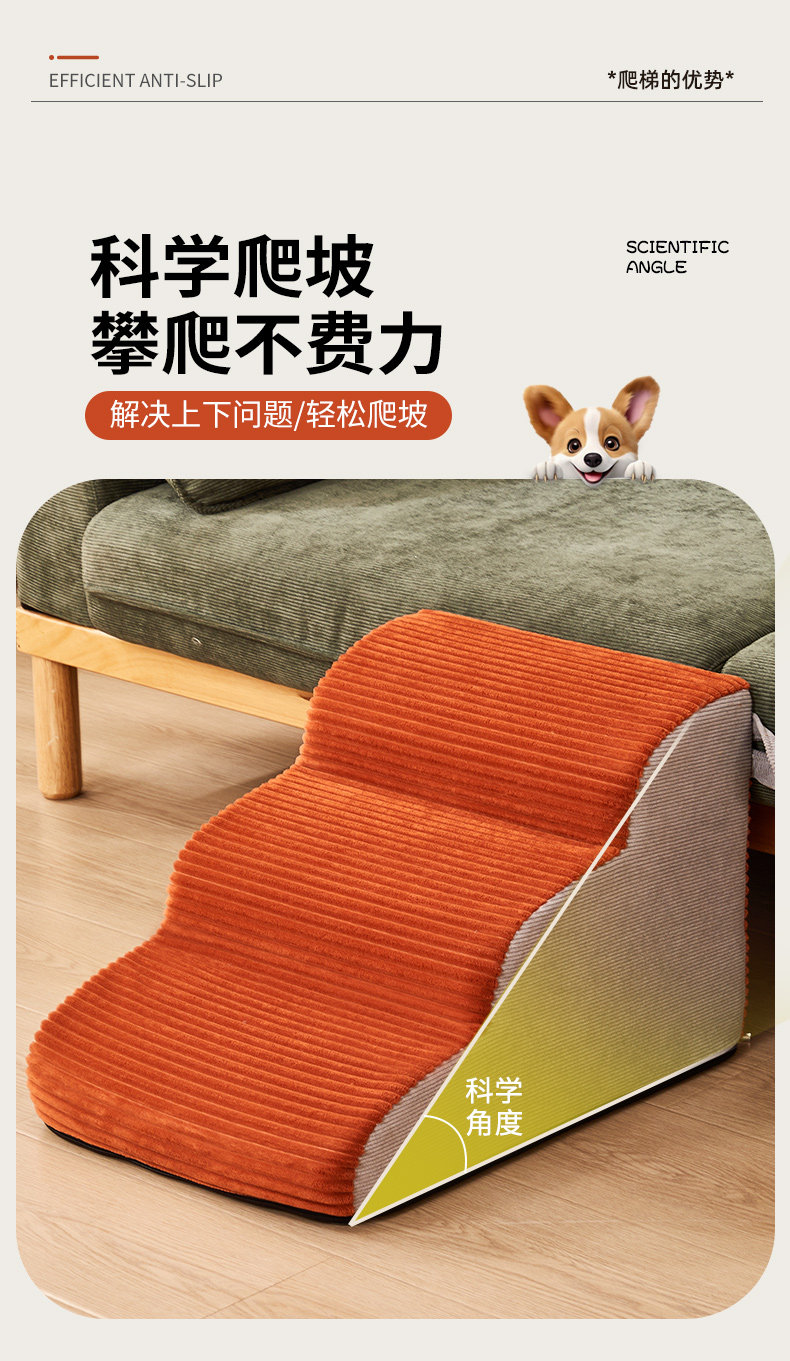 Мат 狗狗楼梯宠物爬梯小狗上床楼梯台阶小型犬老年犬床边沙发专用斜坡 Friends of the arts