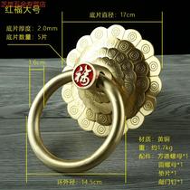 Double retro door wooden door pure copper antique new product square ring antique handle door handle new Chinese style J villa villa open