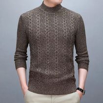 Autumn Winter Men Thicken Mock Neck Sweaters Korean New Fash