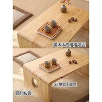 Tatami tea table solid wood kang table bay window table small coffee table internet celebrity square table balcony desk country