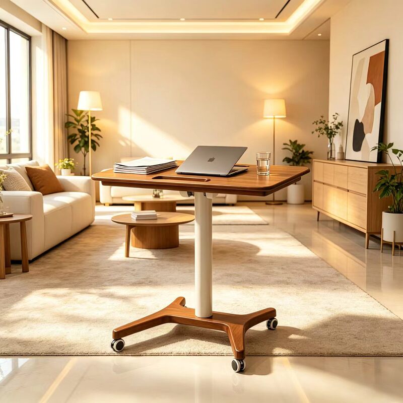 Solid Wood Adjustable Computer Desk, Movable Bedside Table, Home Study and Office Folding Desk, Multifunctional Workbench Solid Wood Adjustable Computer Desk, Movable Bedside Table, Home Study and Office Folding Desk, Multifunctional Workbench
