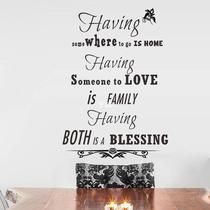Family Love Blessing Quotes Home Decor Vinyl Wall Stickers B