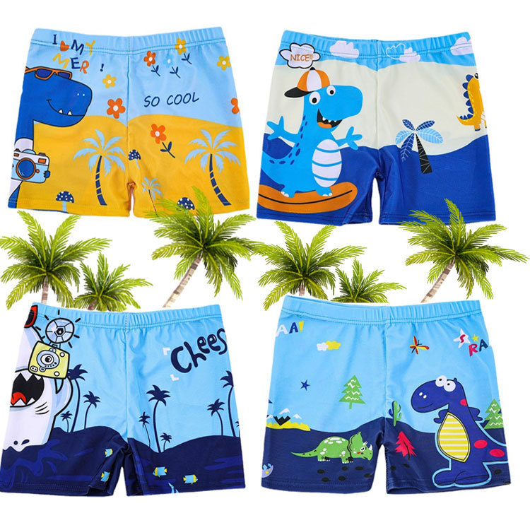 Summer Swimming Pool Children's Swimming Trunks Printed Cartoon Breathable Boys' Boxer Shorts New Quick-Drying Youth Swimming Trunks