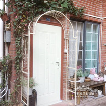 European style white garden arch flower stand climbing climbing frame rose climbing frame courtyard iron flower gate