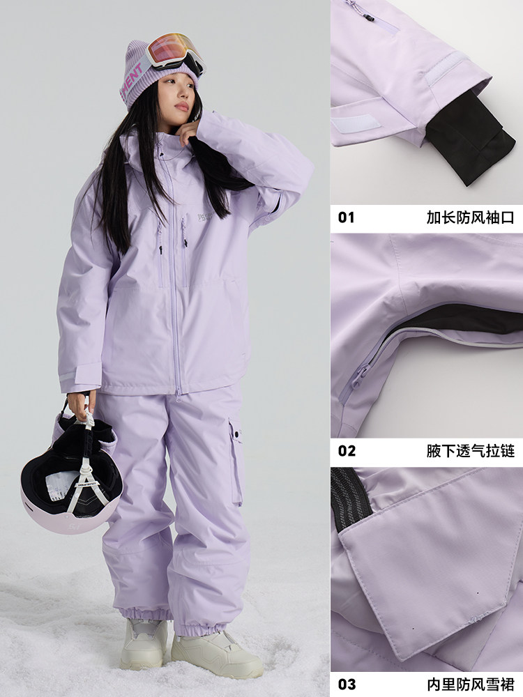 Coldelement3L Ski Clothing Women's Single and Double Board Ski Jacket Men's Windproof Waterproof Warm Ski Equipment