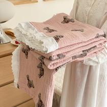 Korean cotton gauze towel quilt pure cotton adult summer blanket double-layer gauze summer cool quilt air-conditioned quilt machine washable