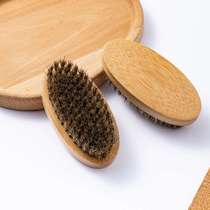 Factory direct sales of bamboo mens flower bristle brush cross-border bamboo oval hand brush beard brush