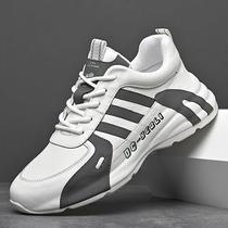 2022 Spring and Summer New Mens Leather Shoes Genuine Leather Casual Sports Breathable Mesh Bread Sole Mens Shoes Trendy Popular Style Live Broadcast