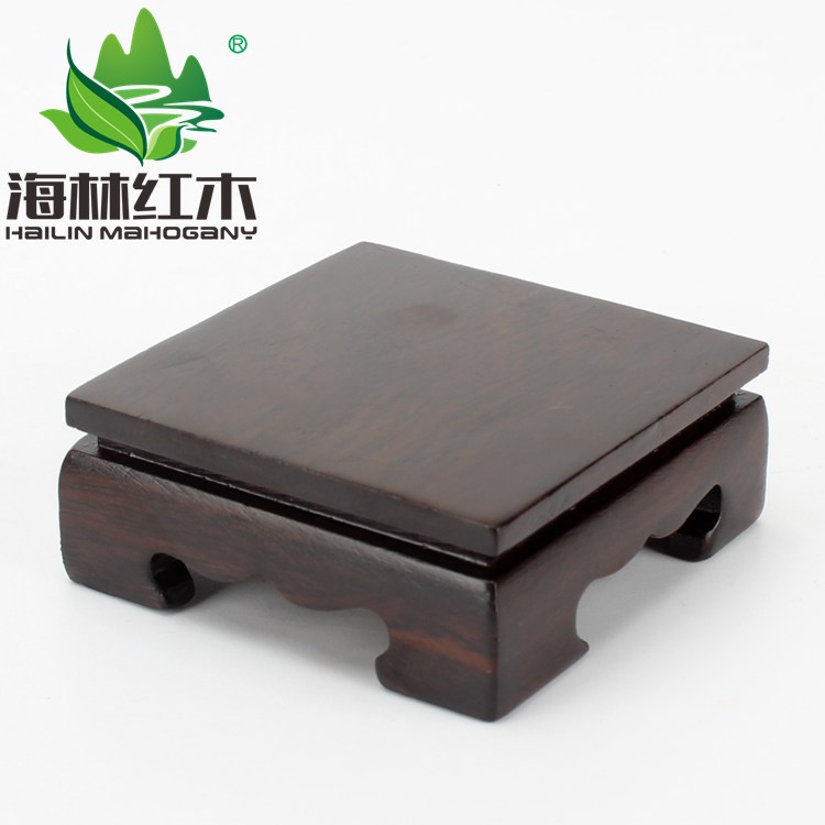 Redwood square solid wood base wooden base seal small base of wooden base plays walnut small piece of purple sand jug base