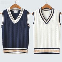 Sweater Vest Men Thicken V-neck Sleeveless Knitted Sweaters