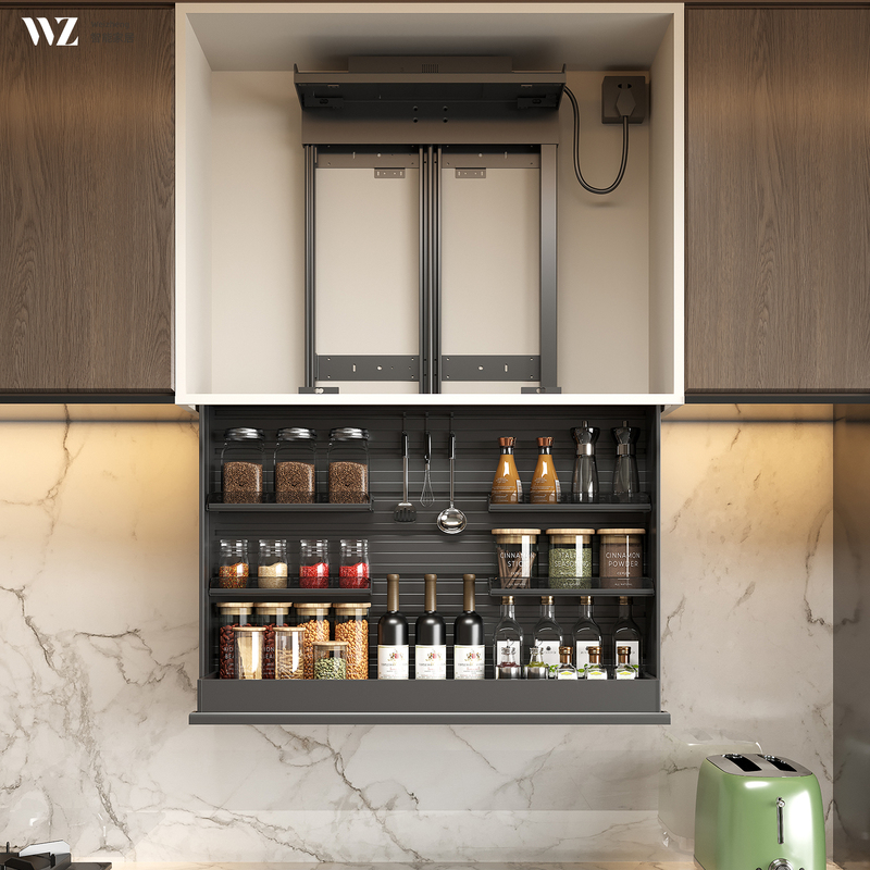 Pull-Down Kitchen Cabinet with Electric Lift, Smart Lift for Kitchen Cabinets, Spice Rack, Storage Rack, Pull-Down Basket for Upper Cabinet Pull-Down Kitchen Cabinet with Electric Lift, Smart Lift for Kitchen Cabinets, Spice Rack, Storage Rack, Pull-Down Basket for Upper Cabinet